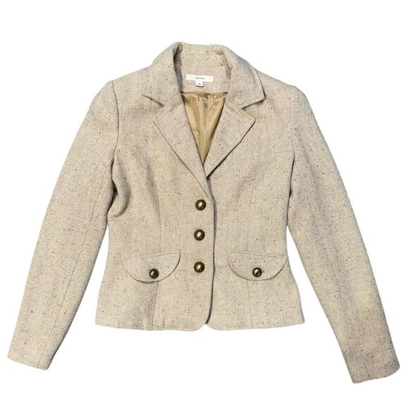 Merona Jackets & Blazers - Merona Y2K Tweed Speckled Brass Button Retro Blazer Size Small